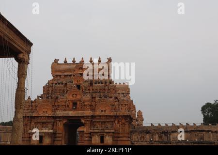 Belle photo du temple de Brihadeeswarar à Tanjore. Banque D'Images