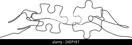 Illustration vectorielle des pièces de puzzle à main levée Illustration de Vecteur