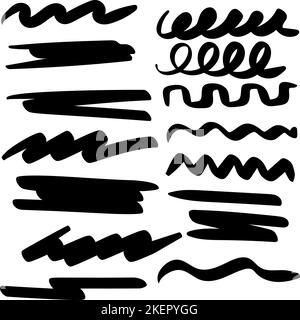 Jeu de lignes dessinées à la main éléments Doodle Illustration de Vecteur