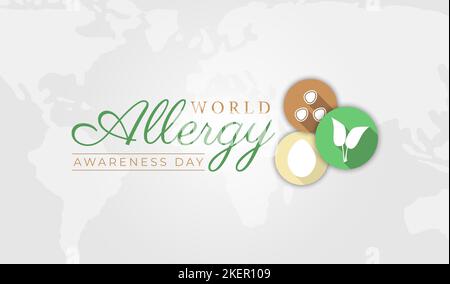 Illustration de la Journée mondiale de sensibilisation aux allergies Illustration de Vecteur