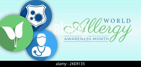 World Allergy Awareness Month Illustration Background Design Illustration de Vecteur