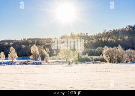 Soleil dans un paysage magnifique Banque D'Images
