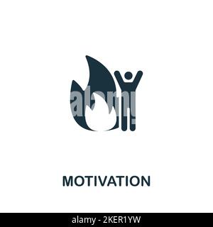 Icône motivation. Icône monochrome simple Human Productivity pour les modèles, la conception Web et les infographies Illustration de Vecteur