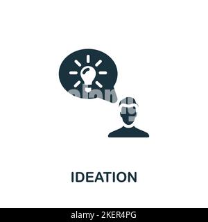 Icône idéation. Icône monochrome simple Life Skills pour les modèles, la conception Web et les infographies Illustration de Vecteur