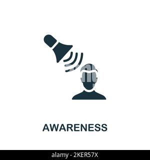 Icône de sensibilisation. Icône monochrome simple Life Skills pour les modèles, la conception Web et les infographies Illustration de Vecteur