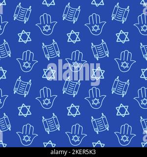 Motif Happy hanukkah sans coutures Illustration de Vecteur