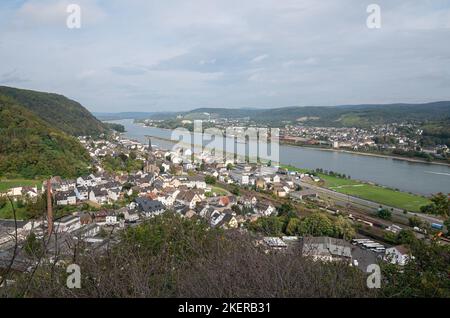 BROHL, ALLEMAGNE - 27 SEPTEMBRE 2021 : image panoramique de la ville de Brohl près du Rhin sur 27 septembre 2021 en Allemagne Banque D'Images