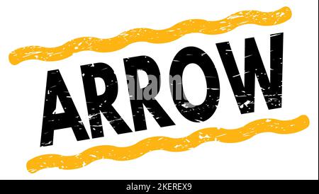 LE texte DE LA FLÈCHE est écrit sur le signe de timbre jaune-noir. Banque D'Images