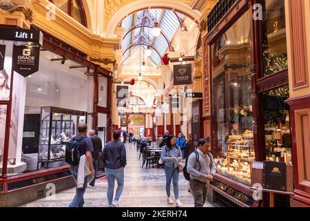 The Block Arcade dans le centre-ville de Melbourne, magasins de détail et magasins, Victoria, Australie Banque D'Images