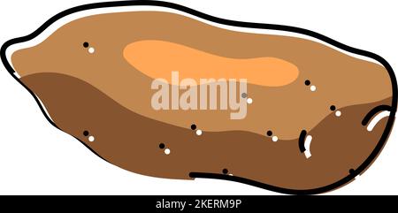 illustration vectorielle de l'icône de couleur de la pomme de terre douce Illustration de Vecteur