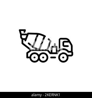 Icône de ligne couleur de chariot en béton. Construction de routes. Pictogramme pour page Web Illustration de Vecteur