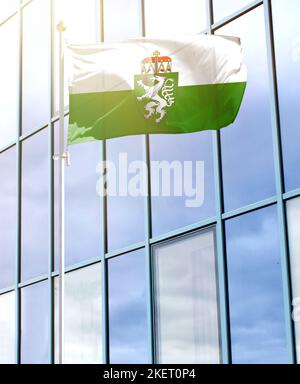 Drapeau de Styrie sur un mât Banque D'Images