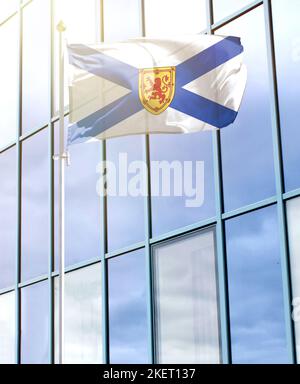 Drapeau de la Nouvelle-Écosse sur un mât Banque D'Images