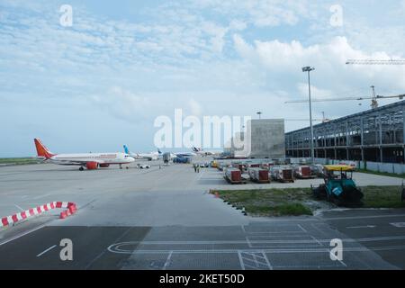 L'aéroport international de Velana, le principal aéroport international des Maldives, est de retour occupé après la période de pandémie de cavid. Banque D'Images