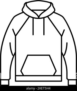 sweat à capuche d'extérieur pour homme ligne icône illustration vectorielle Illustration de Vecteur