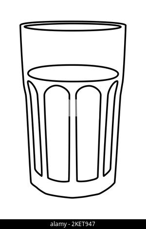 Vider le verre pour l'eau ou la bière gand dessiné avec une ligne mince. Illustration vectorielle isolée sur fond blanc Illustration de Vecteur