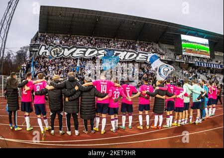 Aarhus, Danemark. 13th novembre 2022. Les joueurs du FC Copenhague célèbrent la victoire avec les fans après le match Superliga de 3F entre le GF d'Aarhus et le FC Copenhague au parc Ceres d'Aarhus. (Crédit photo : Gonzales photo/Alamy Live News Banque D'Images