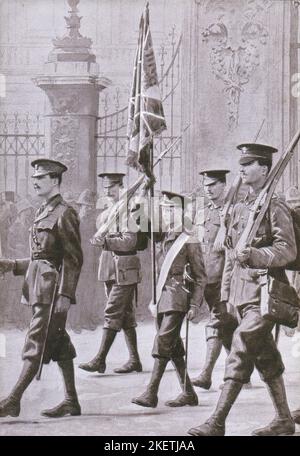 Le prince de Galles portant les couleurs des gardes en 1914. Banque D'Images