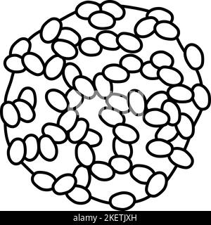 illustration vectorielle de l'icône de la ligne pelée de la pile de grain d'orge Illustration de Vecteur