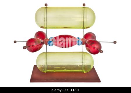 Modèle moléculaire éducatif vintage de l'éthylène / l'éthylène isolé sur fond blanc Banque D'Images