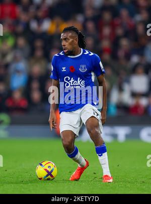 Alex Iwhi d’Everton en action lors du match de la première Ligue au stade Vitality, à Bournemouth. Date de la photo: Samedi 12 novembre 2022. Banque D'Images