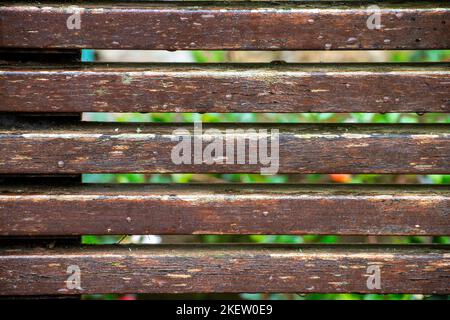 Planche de banc de jardin en bois modèle closeup image détaillée Banque D'Images