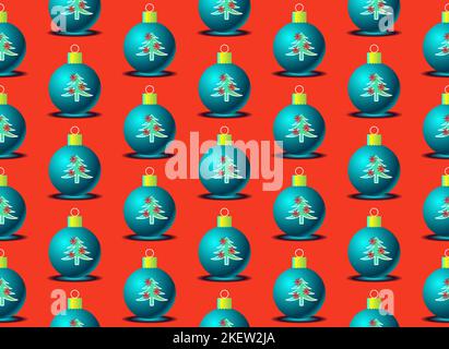 Jouet de Noël brillant et attrayant, motif vectoriel sans couture Illustration de Vecteur