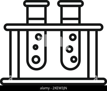 Vecteur de contour de l'icône du support du tube à essai. Commentaires des clients. Bon client Illustration de Vecteur