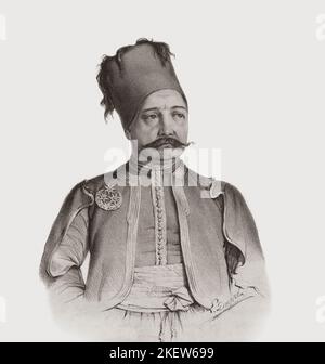 Joseph Anthelme Sève, 1788 – 1860. Alias Suleiman Pasha, plus tard dans la vie. Connu en Egypte sous le nom de Soliman Pasha al-Faransawi ou Süleyman Pasha le Français. Après avoir servi dans l'armée française pendant les guerres napoléoniennes, il a travaillé avec les officiers d'entraînement de l'armée égyptienne. Banque D'Images