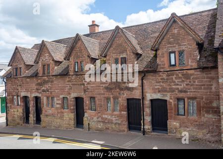 16th Century Rudhall Almshouses, Church Street, Ross-on-Wye (Rhosan ar Wy), Herefordshire, Angleterre, Royaume-Uni Banque D'Images