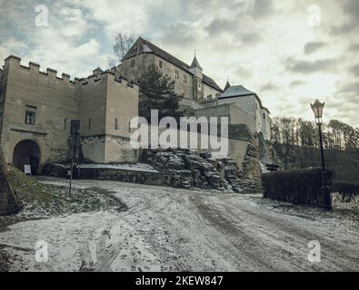 Hrad Kost - Château de Kost en hiver. République tchèque, Europe Banque D'Images