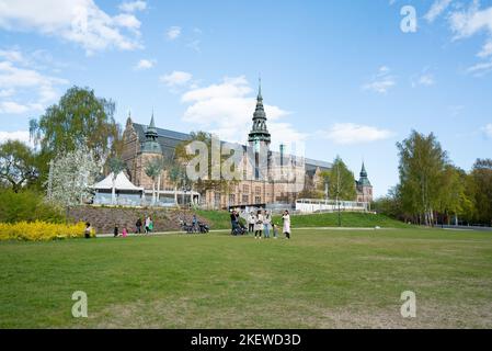 Vue extérieure du Nordiska museet, du musée nordique, Djurgården, Stockholm (musée nordique, Suède). Le bâtiment historique de Stockholm. Banque D'Images