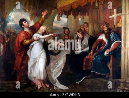 Hameau : Act IV, scène V (Ophelia devant le roi et la reine) par Benjamin West (1738-1820), huile sur toile, 1792 Banque D'Images