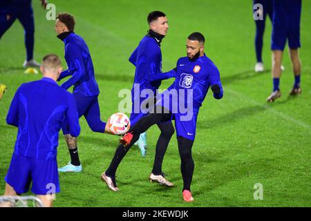 Zeist, pays-Bas. 14/11/2022, ZEIST - Memphis Depay of Holland lors d'une session de formation de l'équipe nationale néerlandaise au campus de la KNVB sur 14 novembre 2022 à Zeist, pays-Bas. L'équipe nationale néerlandaise se prépare à la coupe du monde au Qatar. ANP OLAF KRAAK Banque D'Images