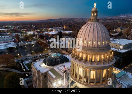 vue de nuit sur la capitale boise Banque D'Images