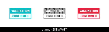 Vaccination. Estampille. Confirmation du vaccin. J'ai été vacciné. Logo vectoriel plat. Illustration vectorielle Illustration de Vecteur