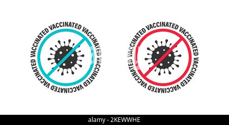 Vacciné. Confirmation du vaccin. J'ai été vacciné. Logo vectoriel plat. Icônes d'estampillage. Illustration vectorielle Illustration de Vecteur