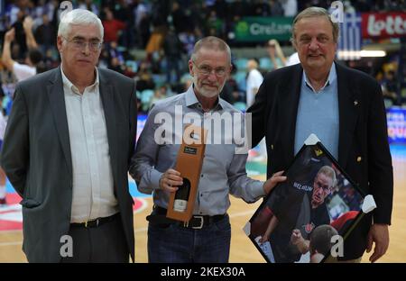 Jemappes, Belgique, 14 novembre 2022, l'ancien entraîneur belge Eddy Casteels photographié avant un match de basket-ball entre l'équipe nationale belge Lions et la Grèce, lundi 14 novembre 2022 à Jemappes, jeu de qualification 10/12 pour la coupe du monde 2023. BELGA PHOTO VIRGINIE LEFOUR Banque D'Images