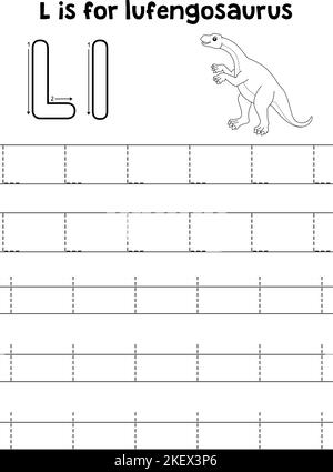 Luvengosaurus Dino Tracing Letter ABC coloriage L Illustration de Vecteur