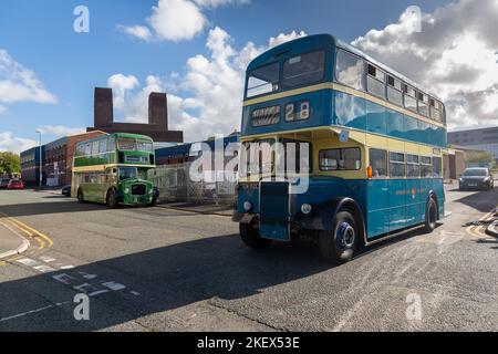 Birkenhead, Royaume-Uni: Massey corsé Leyland Titan PD2 bus à impériale, enregistrement GCM 152E, Wirral transport Museum Banque D'Images