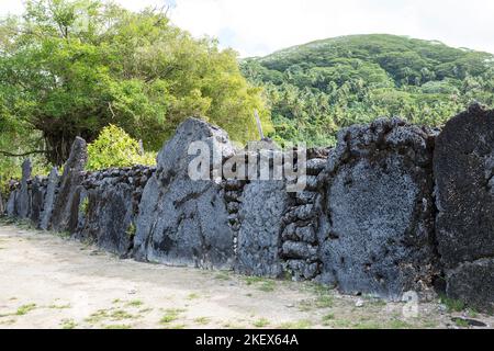 Taputapuatea Marae, Raitea, Polynésie française Banque D'Images
