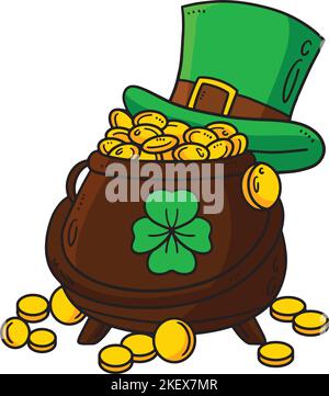 Clipart de la carte d'or de la Saint Patrick Illustration de Vecteur