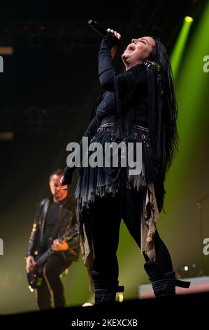 Londres, Royaume-Uni, 14/11/2022, la chanteuse Amy Lee du groupe de rock Evanescence se produit en concert au O2, Londres.Credit: John Barry/Alay Live News Banque D'Images