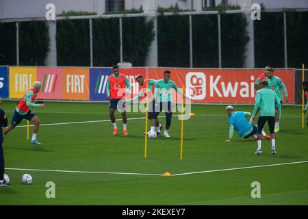 Turin, Italie. 14th novembre 2022. Pendant la première journée d'essai de l'équipe nationale de football du Brésil avant la dernière étape de la coupe du monde du Qatar 2022, au Centre de formation de Juventus à Turin, Italie photo Nderim Kaceli crédit: Agence de photo indépendante/Alamy Live News Banque D'Images