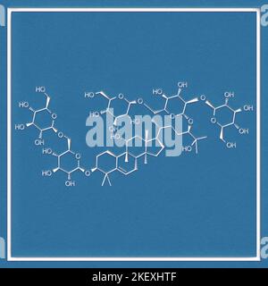 Formule chimique de Mogroside sur fond blanc (édulcorant aux fruits Monk) Banque D'Images