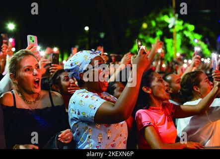 Valence, Carabobo, VEN. 11th novembre 2022. 13 novembre 2022. Jorge Celedon, chanteur de Vallenato, d'origine colombienne, est apparu à l'Expo Valencia 2022., dans la ville de Valence, état de Carabobo. Photo: Juan Carlos Hernandez (Credit image: © Juan Carlos Hernandez/ZUMA Press Wire) Banque D'Images