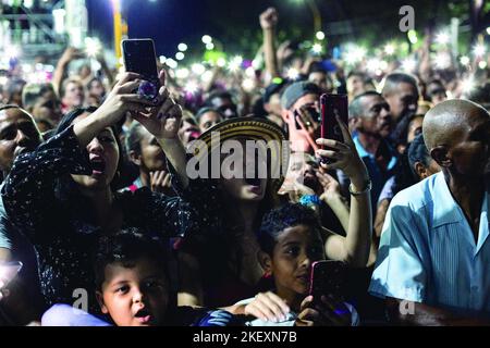 Valence, Carabobo, VEN. 11th novembre 2022. 13 novembre 2022. Jorge Celedon, chanteur de Vallenato, d'origine colombienne, est apparu à l'Expo Valencia 2022., dans la ville de Valence, état de Carabobo. Photo: Juan Carlos Hernandez (Credit image: © Juan Carlos Hernandez/ZUMA Press Wire) Banque D'Images
