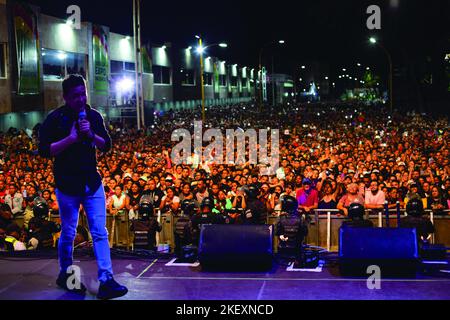 Valence, Carabobo, VEN. 11th novembre 2022. 13 novembre 2022. Jorge Celedon, chanteur de Vallenato, d'origine colombienne, est apparu à l'Expo Valencia 2022., dans la ville de Valence, état de Carabobo. Photo: Juan Carlos Hernandez (Credit image: © Juan Carlos Hernandez/ZUMA Press Wire) Banque D'Images