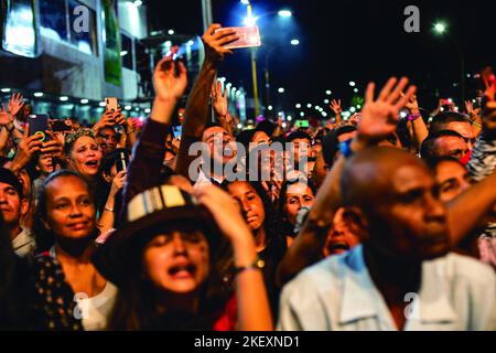 Valence, Carabobo, VEN. 11th novembre 2022. 13 novembre 2022. Jorge Celedon, chanteur de Vallenato, d'origine colombienne, est apparu à l'Expo Valencia 2022., dans la ville de Valence, état de Carabobo. Photo: Juan Carlos Hernandez (Credit image: © Juan Carlos Hernandez/ZUMA Press Wire) Banque D'Images
