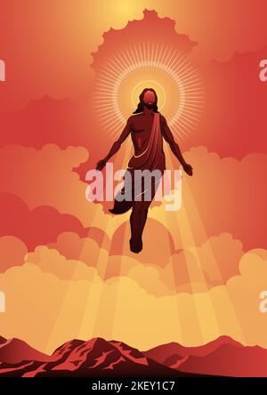 Une illustration du jour d'ascension de Jésus-Christ. Illustration vectorielle. Série biblique Illustration de Vecteur